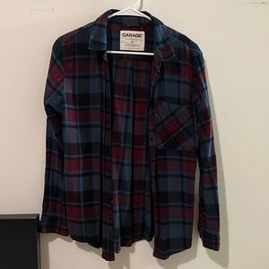 Blue & red flannel garage
